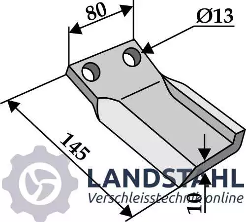 Wechselklinge 145x80mm, rechts